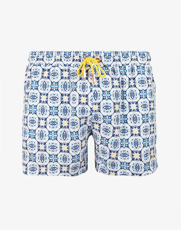 2eros Byron 3" inseam swim shorts Mykonos mens sexy white and blue Egoist Chicago www.egoistunderwear.com