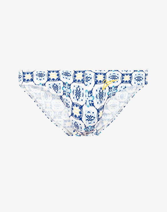 2eros V20 swim brief Mykonos mens sexy low rise white and blue Egoist Chicago www.egoistunderwear.com