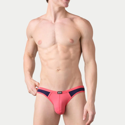 AWRY Aero Mesh Bikini Brief - Pink/Navy