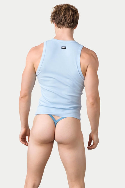AWRY Ribbed Slim-Fit Tank - Sky Blue