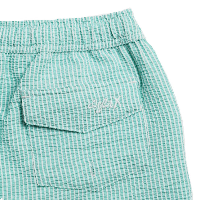 Eight X Sea Glass 4-Inch Seersucker Swim Shorts - Green Stripe