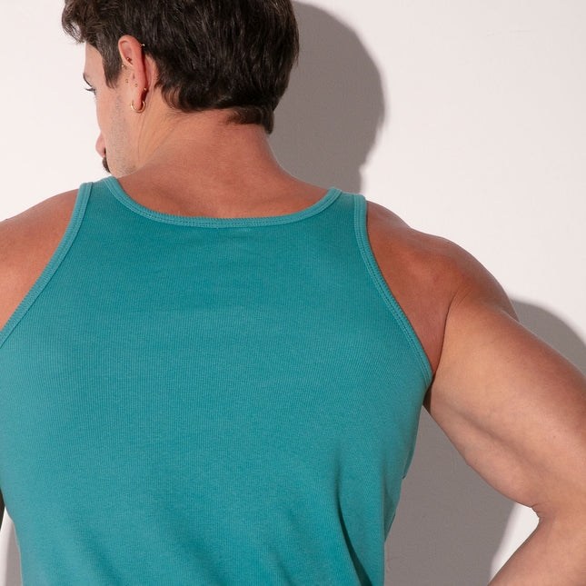 Code 22 Ribbed Cotton Slim-Fit Tank 3302 - Teal
