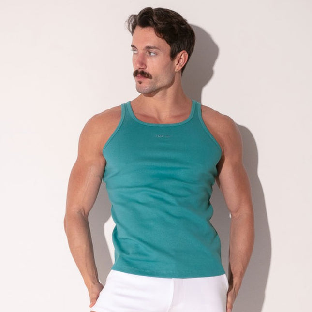 Code 22 Ribbed Cotton Slim-Fit Tank 3302 - Teal