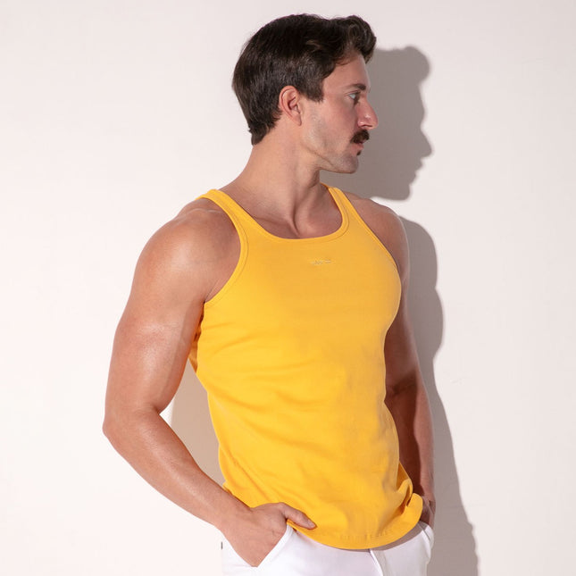 Code 22 Ribbed Cotton Slim-Fit Tank 3302 - Mustard