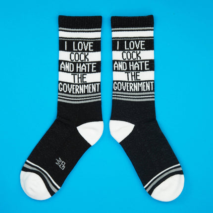 Gumball PoodleI Love Cock And Hate The Government Gym Crew Socks