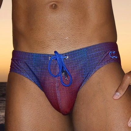 2eros V10 Pixelpop Swim Brief - Navy/Red