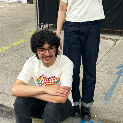 Transit Tees Chicago Rainbow Script Crop top t-shirt