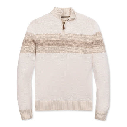 H/H Organic Half Zip Pullover Natural Chevron Stripe
