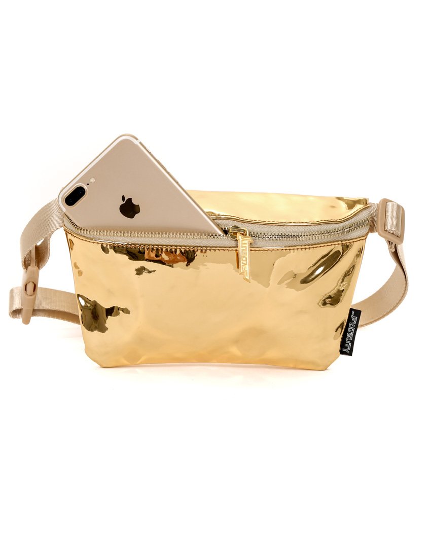 Ultra slim fanny pack lux mirror gold