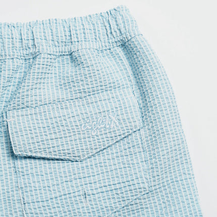Eight X Pale Wave 4-Inch Seersucker Swim Shorts - Blue Stripe