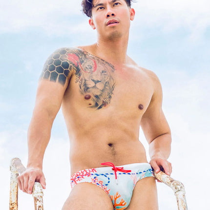 2eros V10 Coralscape Swim Brief - Blue