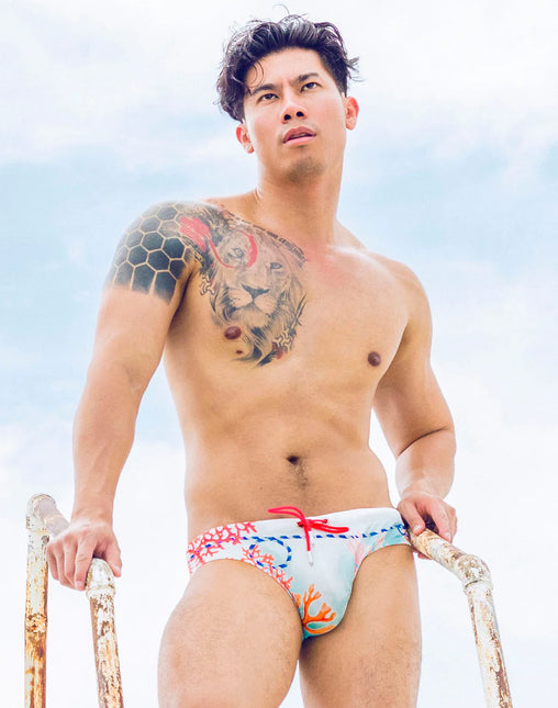 2eros V10 Coralscape Swim Brief - Blue
