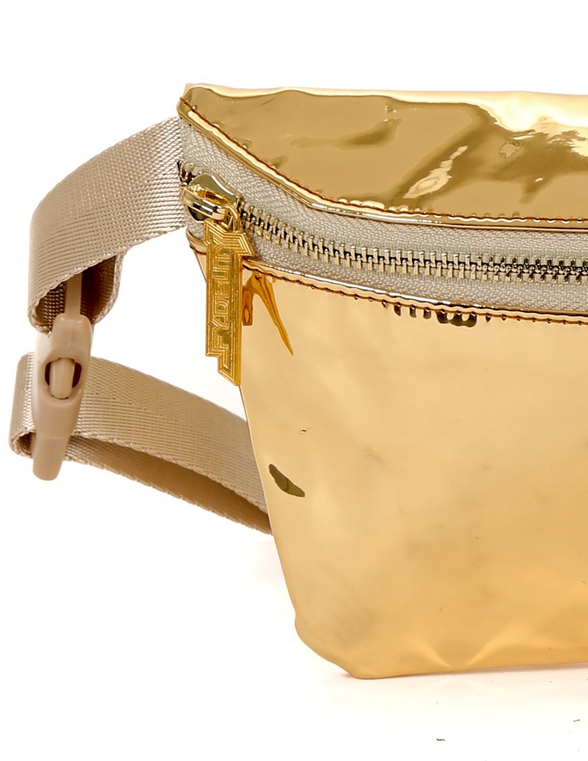 Ultra slim fanny pack lux mirror gold