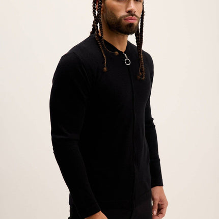 Ron Tomson Full Zip Closure Cardigan - Black
