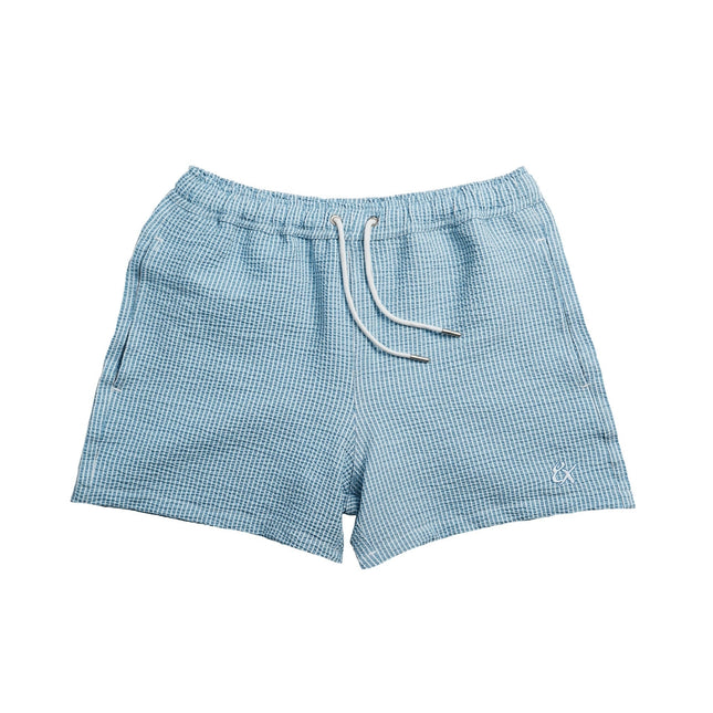 Eight X Driftwood 4-Inch Seersucker Swim Shorts - Navy Stripe