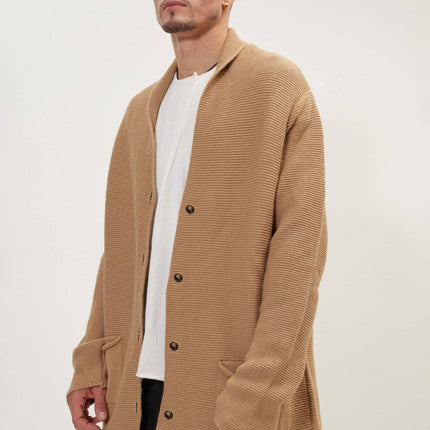Ron Tomson Classic Shawl Lapel Long Cardigan - Camel