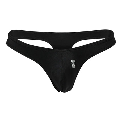 Sexy Boy Super-Low Rise Thong - Black