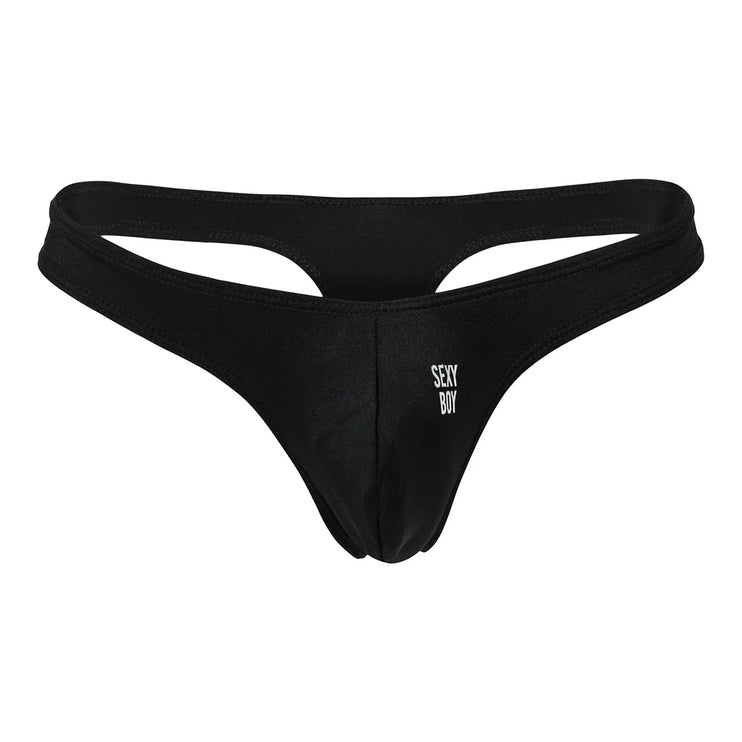 Sexy Boy Super-Low Rise Thong - Black