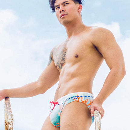 2eros V10 Coralscape Swim Brief - Blue