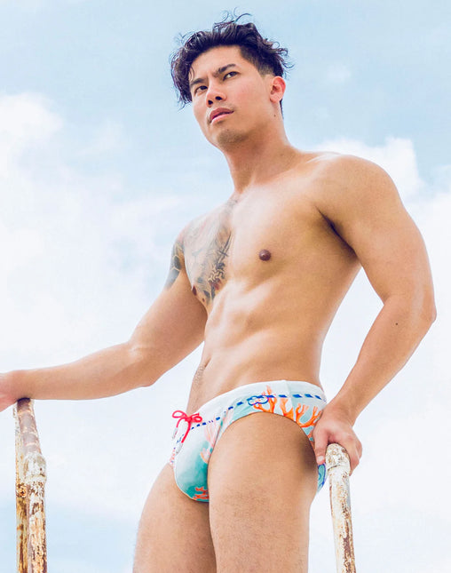 2eros V10 Coralscape Swim Brief - Blue
