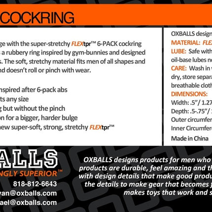 Oxballs 6-Pack-Grip Cockring - Black