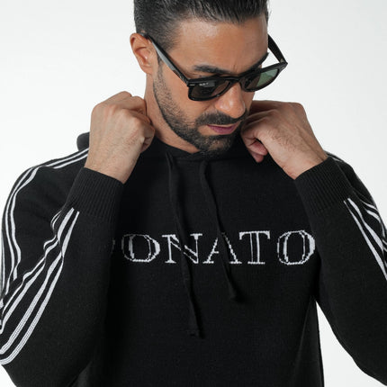 Donato Perola hooded pullover black