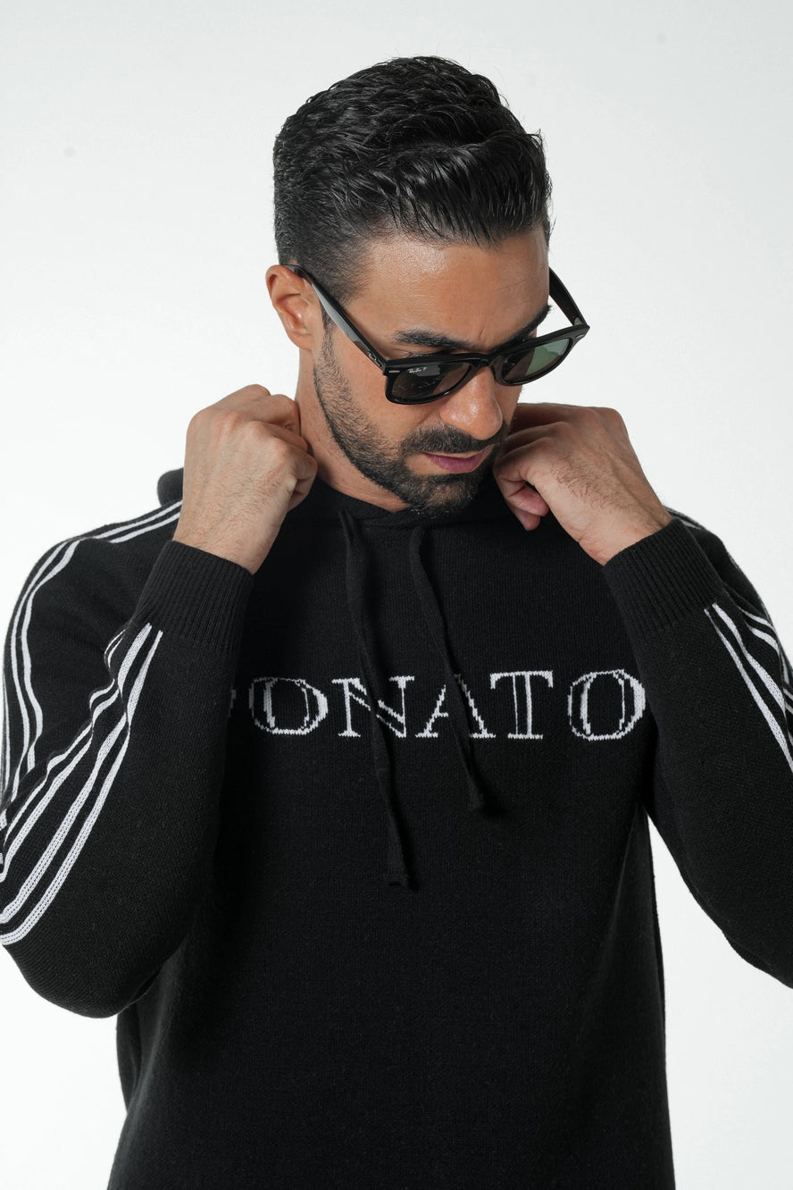Donato Perola hooded pullover black