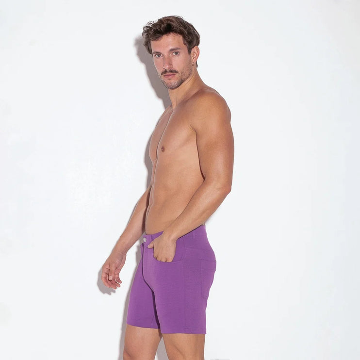 Code 22 5-Inch Stretch Slim-Fit Shorts 9712S - Grape