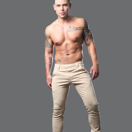 Andrew Christian 6835 Skinny Chino Jogger Pants khaki