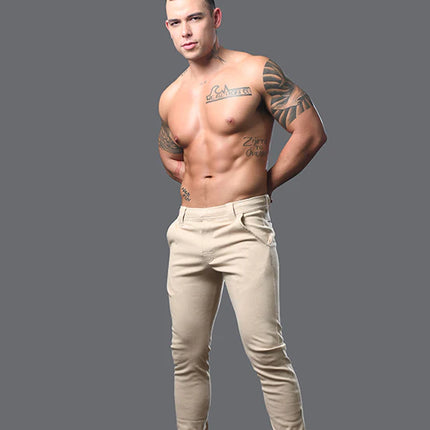 Andrew Christian 6835 Skinny Chino Jogger Pants khaki