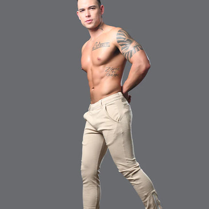 Andrew Christian 6835 Skinny Chino Jogger Pants khaki