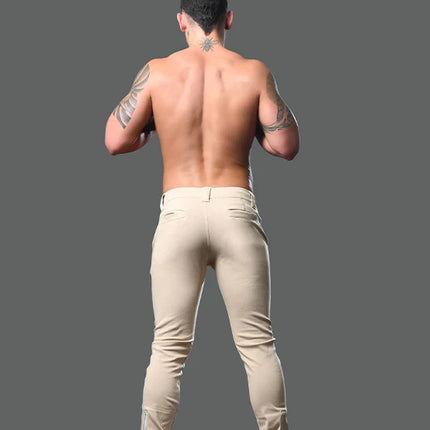 Andrew Christian 6835 Skinny Chino Jogger Pants khaki