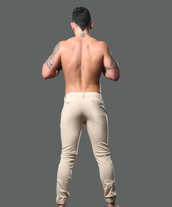 Andrew Christian 6835 Skinny Chino Jogger Pants khaki