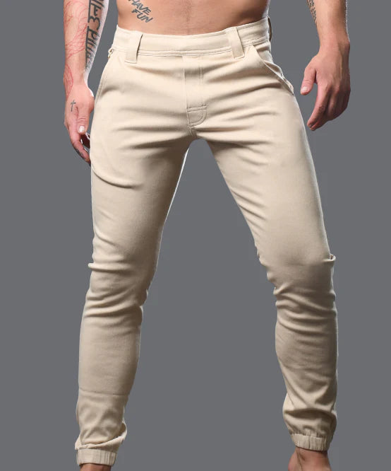 Andrew Christian 6835 Skinny Chino Jogger Pants khaki