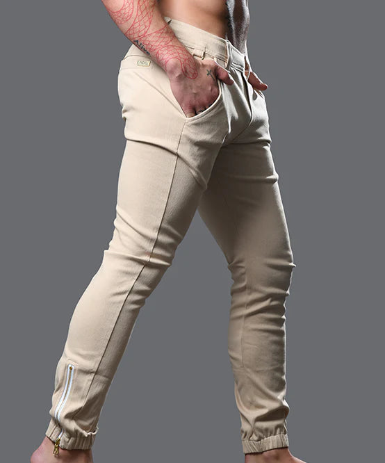 Andrew Christian 6835 Skinny Chino Jogger Pants khaki