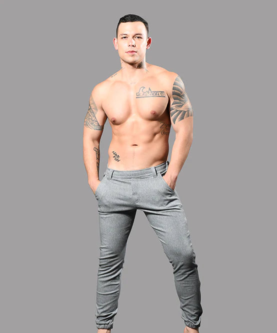 Andrew Christian 6835 Skinny Chino Jogger Pants grey