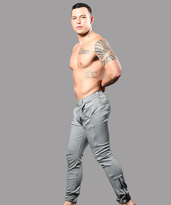 Andrew Christian 6835 Skinny Chino Jogger Pants grey
