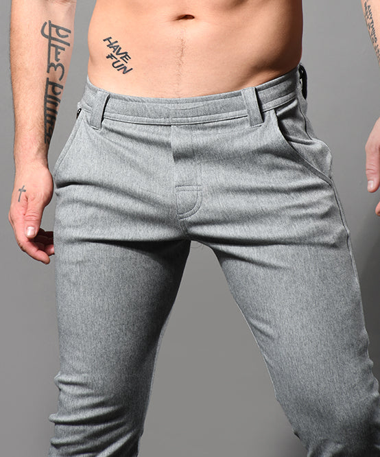 Andrew Christian 6835 Skinny Chino Jogger Pants grey