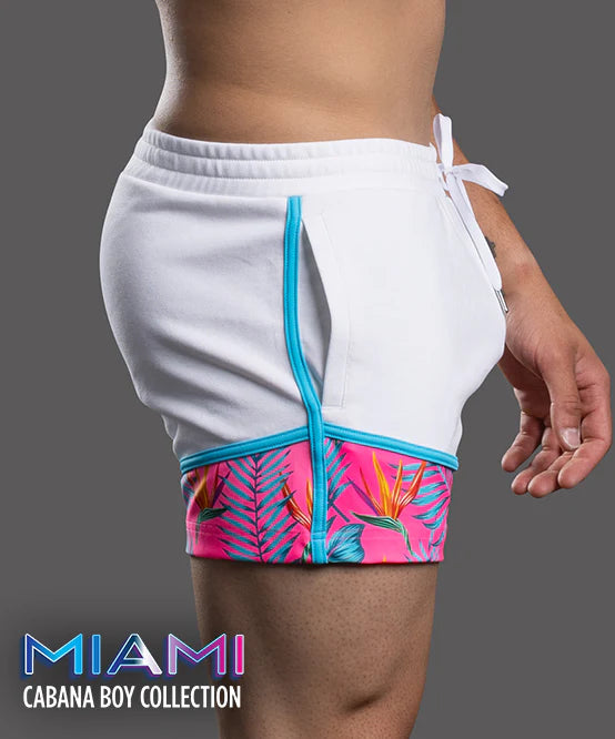 Andrew Christian 6903 Miami Cabana Boy Beach 4" short white