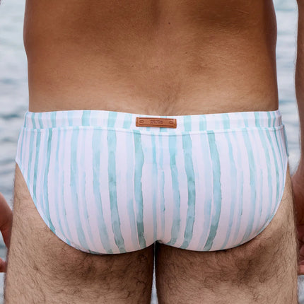 2eros V30 Oceanus Swim Brief - Green Stripe