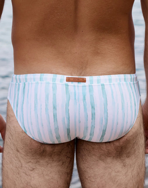 2eros V30 Oceanus Swim Brief - Green Stripe