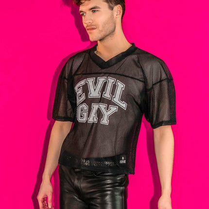 Peachy Kings Evil Gay Mesh Football Jersey - Black