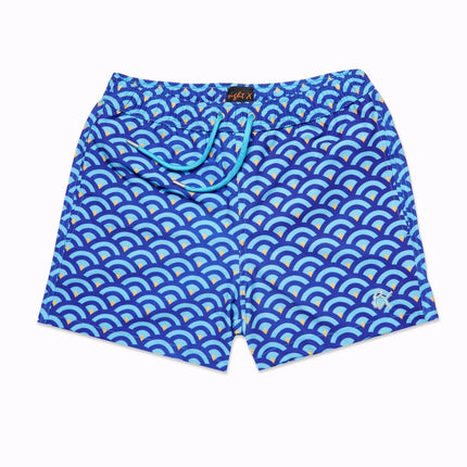 Eight X Blue Scale 4" swim shorts