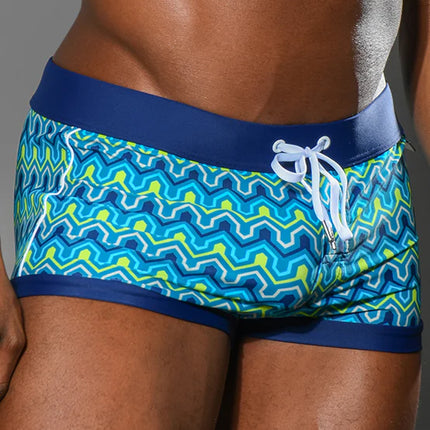 Andrew Christian 70123 Boheme swim boxer trunk blue