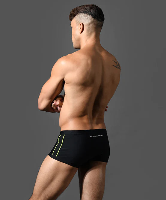Andrew Christian 70144 Bulge C-ring swim boxer trunk black