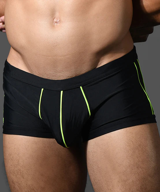 Andrew Christian 70144 Bulge C-ring swim boxer trunk black