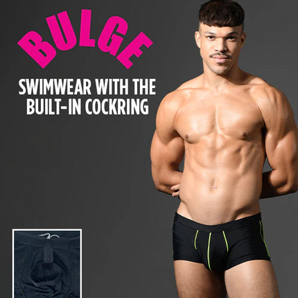 Andrew Christian 70144 Bulge C-ring swim boxer trunk black