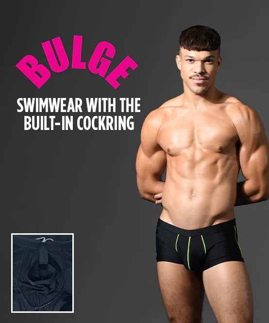Andrew Christian 70144 Bulge C-ring swim boxer trunk black