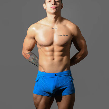Andrew Christian 70171 Cargo swim boxer trunk blue
