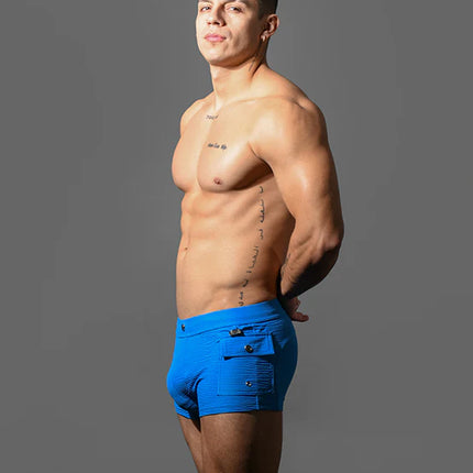 Andrew Christian 70171 Cargo swim boxer trunk blue